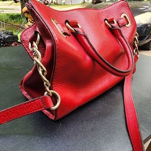 Michael kors red leather purse